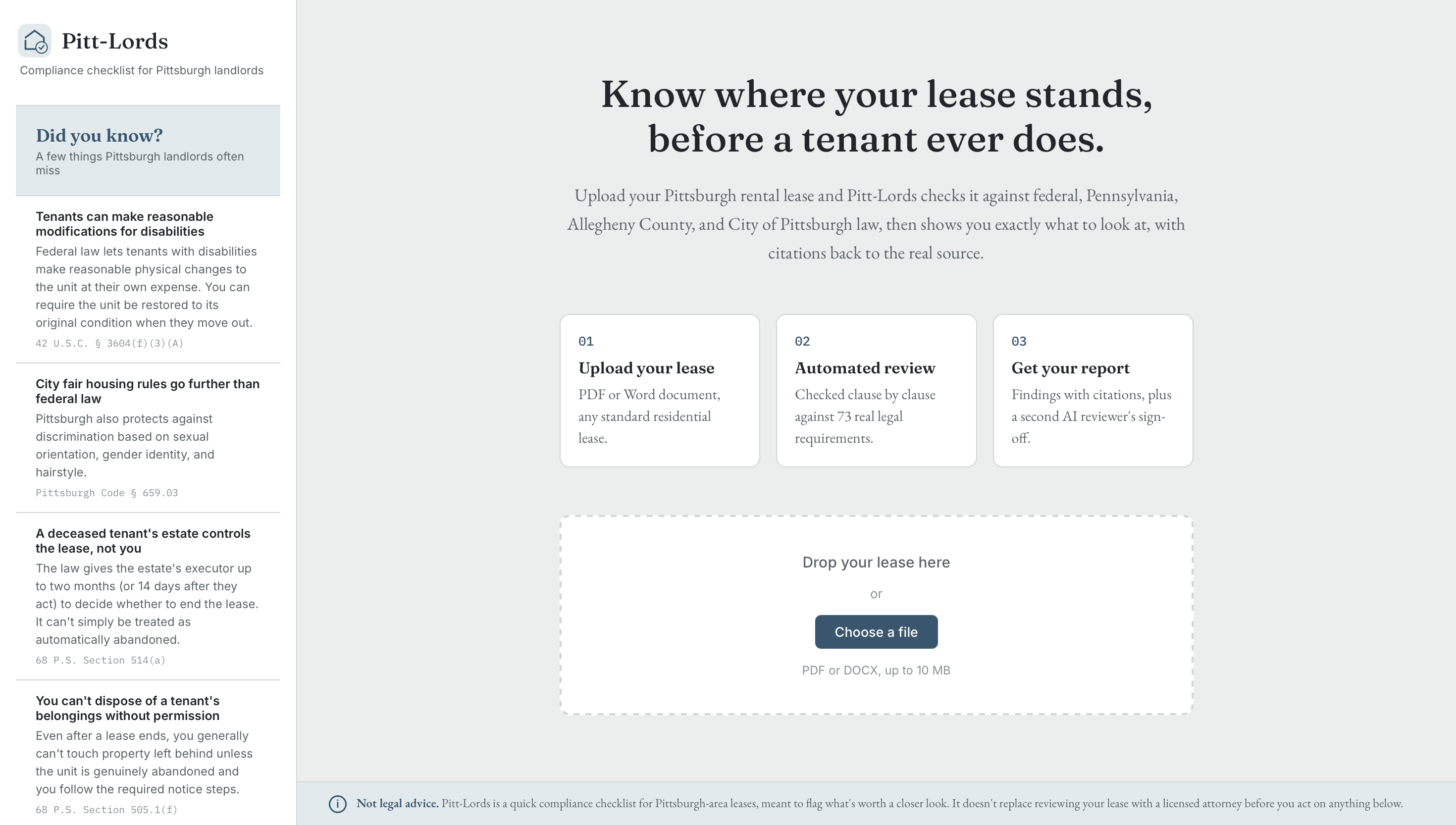 Upload a lease and see how the review works before you start